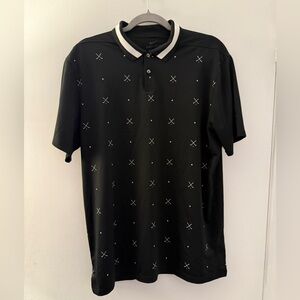 Nike Men's Black Golf Polo with White Accents